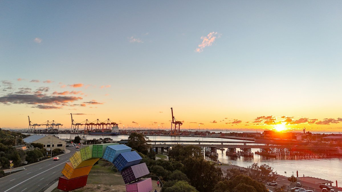View across Fremantle Harbour in Western Australia